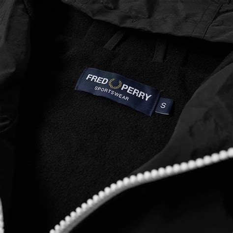 fred perry embroidered half zip jacket black end nl