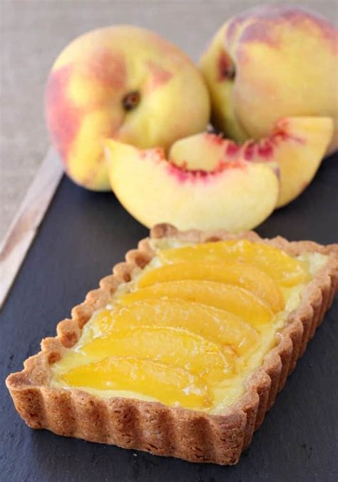 this peach custard tart recipe is an easy way to use up fresh or frozen fruit and is prefect