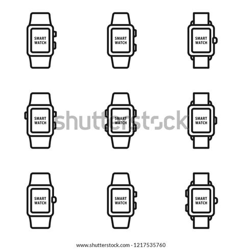 Set Smart Watch Icons Simple Flat Stock Vector Royalty Free