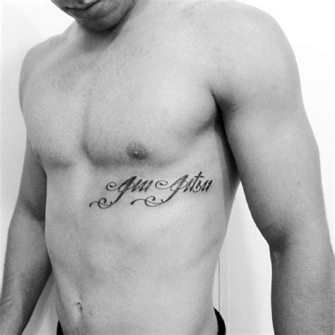 Arabic word tattoo on rib. 70 Jiu Jitsu Tattoos For Men - Masculine Martial Art Design Ideas