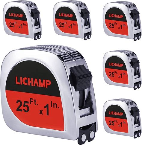 くださいま Lichamp Tape Measure 25 Ft With Magnetic， 6 Pack Bulk Easy Read