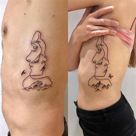 Find this pin and more on ≫ acceѕѕorιeѕ/тaттѕ. Single Line Couple Tattoos | Best Tattoo Ideas Gallery
