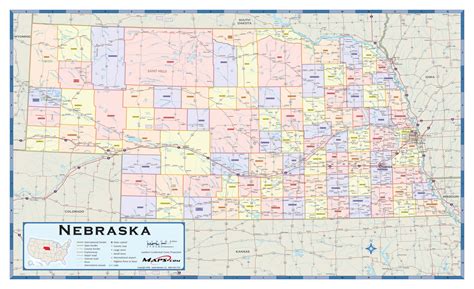 Nebraska Wall Map With Counties By Map Resources Mapsales Images And