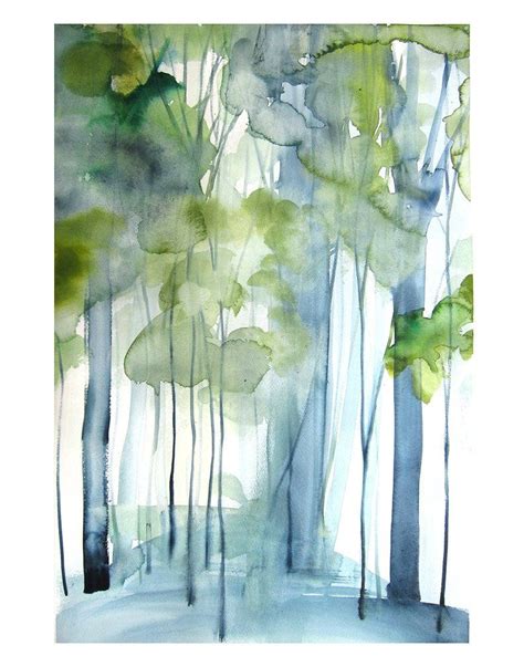 Large Abstract Painting Landscape Watercolor Painting New Growth