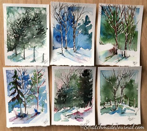 10 Minute Winter Woodland Watercolor Tutorial — Scratchmade Journal