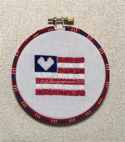 American Flag Love Magnificent Mini Cross Stitch Pattern — Stitchnmomma