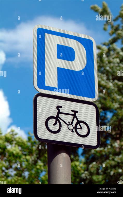 Cycle Parking Sign Stock Photo Alamy