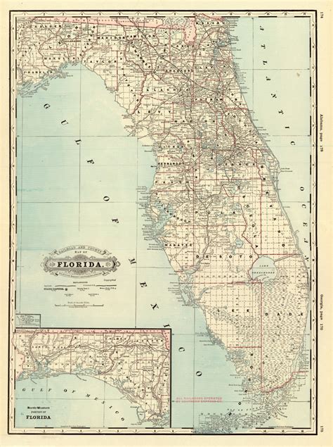 Florida Memory County Map Of Florida 1885