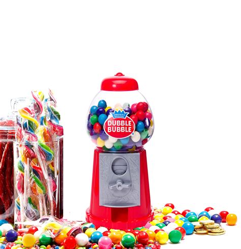 7 Coin Operated Mini Gumball Machine Toy Bank Dubble Bubble Classic