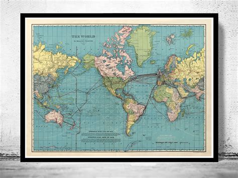 Old World Map 1924 Mercator Projection Vintage Map Vintage Maps And