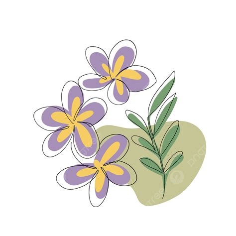 Plumeria Flower Png Image Simple Purple Plumeria Line Art Flower