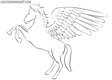 How To Draw Pegasus Easy Drawing Art
