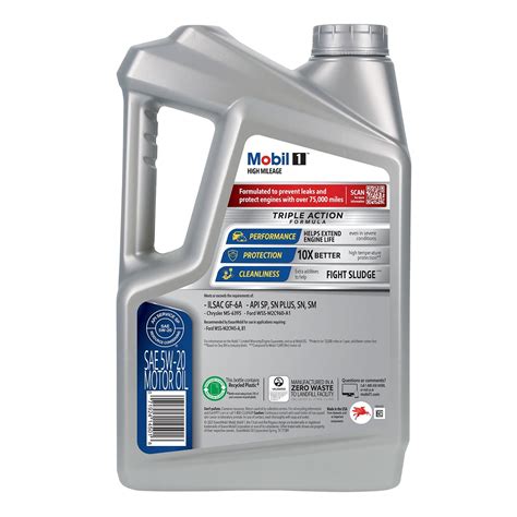 Mobil 1 High Mileage Full Synthetic Engine Oil 5w 20 5 Quart