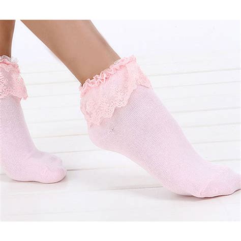 Hot Vintage Retro Lace Ruffle Frilly Ankle Socks Princess Girl 5 Colors White Ebay