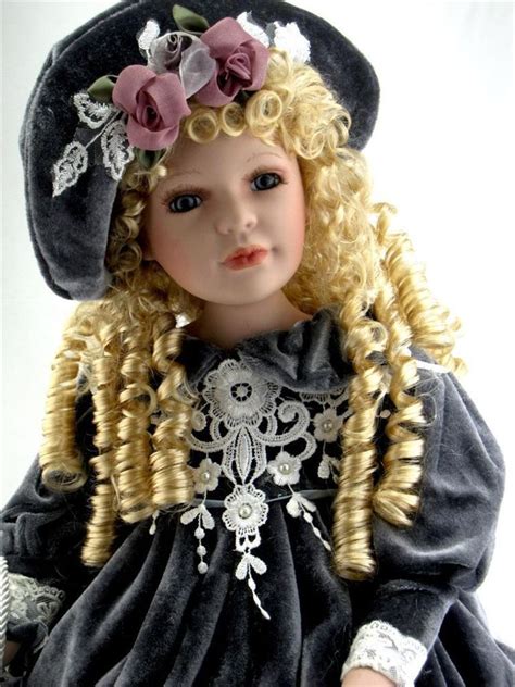 Porcelain Doll Blond Hair Blue Eyes 28 H Collectible Heirloom Limited