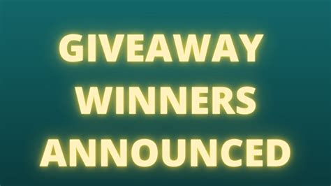 Giveaway Winners Announced Youtube