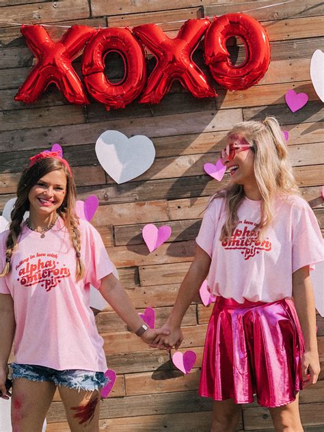 Bid Day Sorority Alpha Omicron Pi Aoii Valentines Theme Aopi College Sorority