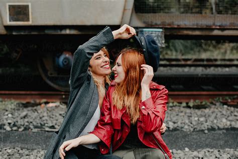 Beautiful Lesbian Couple Shoot On An Abandoned Railway By Stocksy Contributor Thais Ramos