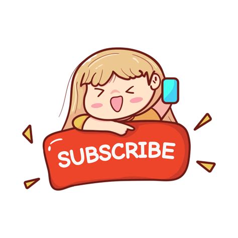 Cute Girl Youtuber With Subscribe Icon Youtuber Girl Subscribe T