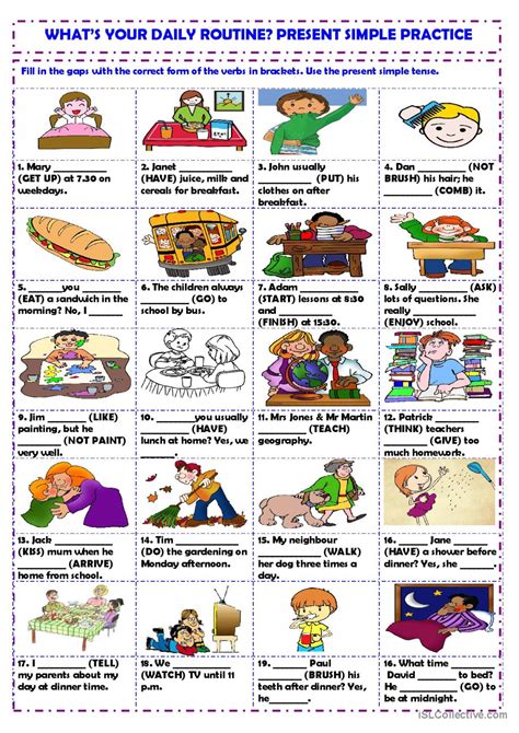 What S Your Daily Routine General G English Esl Worksheets Pdf Doc