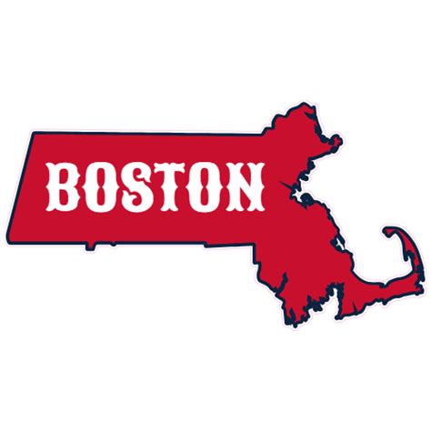 Boston Massachusetts State Shaped Sticker Us Custom Stickers