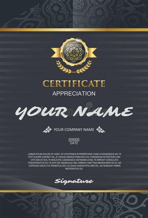 Vector Certificate Template Elegant And Stylish With The Certificate