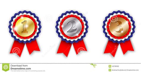 Award Ribbons 1st 2nd And 3rd Place Stock Vector Image