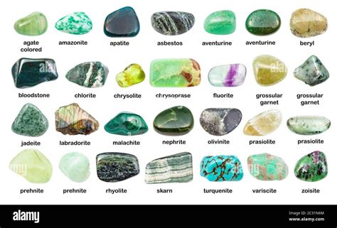 Download This Stock Image Collection Of Various Green Gemstones With