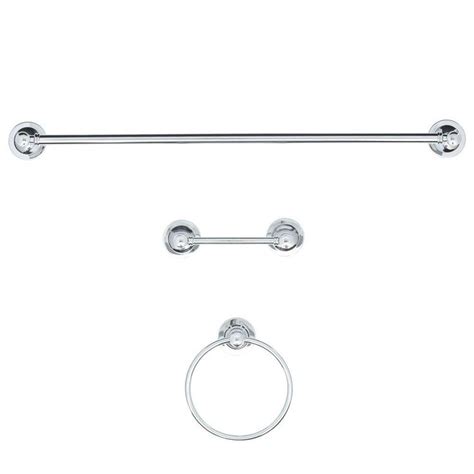 Delta Silverton 3 Piece Bath Hardware Set In Chrome With Towel Ring