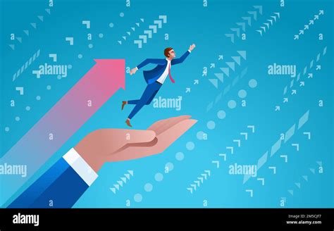 Jump To Success Reach The Goal Business Startup Concept Vector