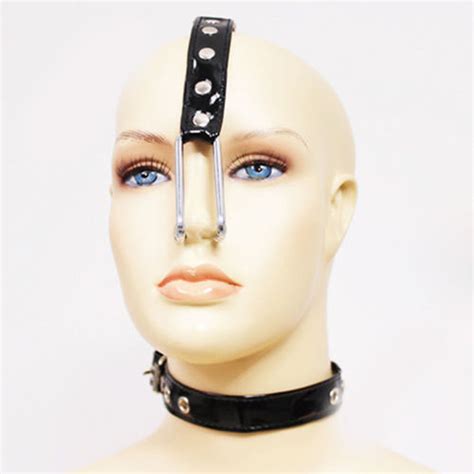 Torture Bondage Metal Nose Hook Clip With Neck Collar Patent Leather Harness Sm Ebay