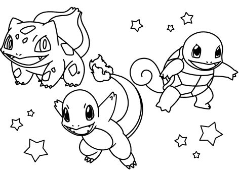 Pikachu Squirtle Coloring Page