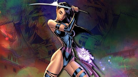 Free Download HD Wallpaper Babe Fantasy Marvel Psylocke Sexy Warrior X Men Xmen