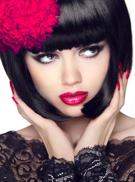 See more ideas about hair, hair styles, long hair styles. Fashion Glamour Beauty Model Girl With Makeup And Bob ...