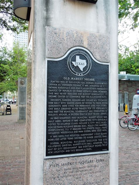 Houston In Pics Market Square Historical Marker
