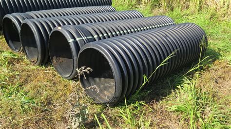 Qty 4 Black Culvert Pipes 10 Length 30 Dia One Is Shorter 1 Has