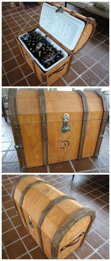 These beer totes are a quick fun woodworking project that anybody can make with a few basic woodworking tools. Pirate Chest Beer Cooler | Woodworking plans, Diy ...