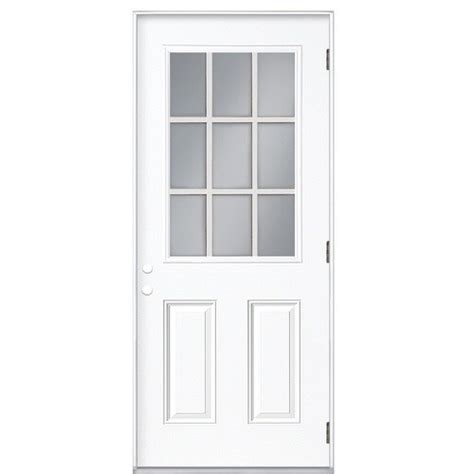 Reliabilt Left Hand Outswing Primed Steel Prehung Entry Door With Insulating Core Common 36 In