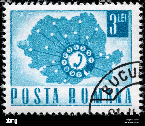 Postage Stamp From Romania In The Postal And Transport Series Issued In