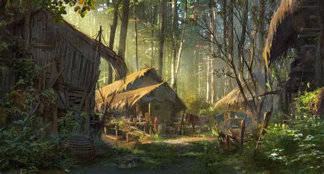 Forest Village Forest House Anime Places Fantasy Places Deep Forest