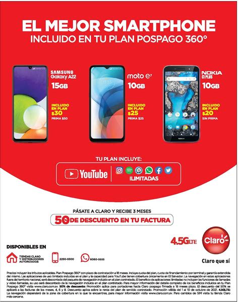 Oferta De Smartphone Pospago En Claro El Salvador 01 Octubre Tuofertasv