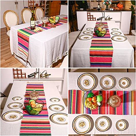 10 Pieces Mexican Serape Table Runners 14 X 84 Inch Mexican Theme Party