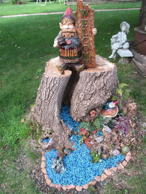 Tree Stump Gnome Garden Fairy Garden Designs Miniature Fairy Gardens