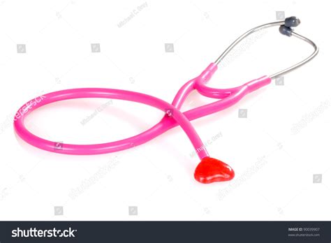 Pink Stethoscope Candy Heart Stock Photo 90039907