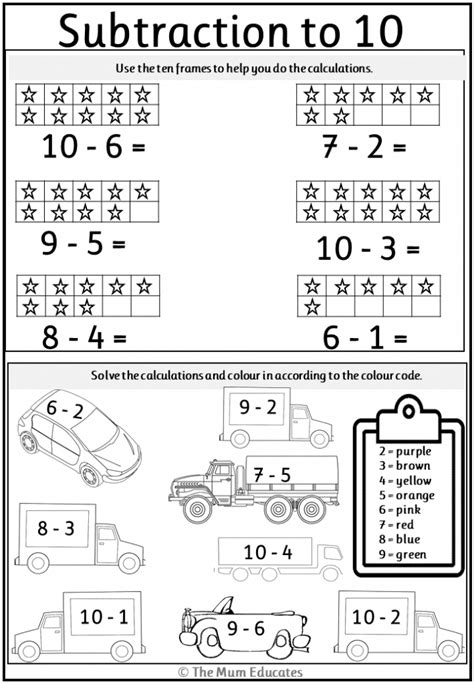 The basic building blocks of geometry, types of angles, working with lines geometry : Free Subtraction Worksheets - Year 1 - Year 2 - The Mum ...
