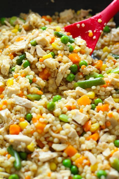 Pearled Couscous With Chicken Mixed Veggies Zen Spice