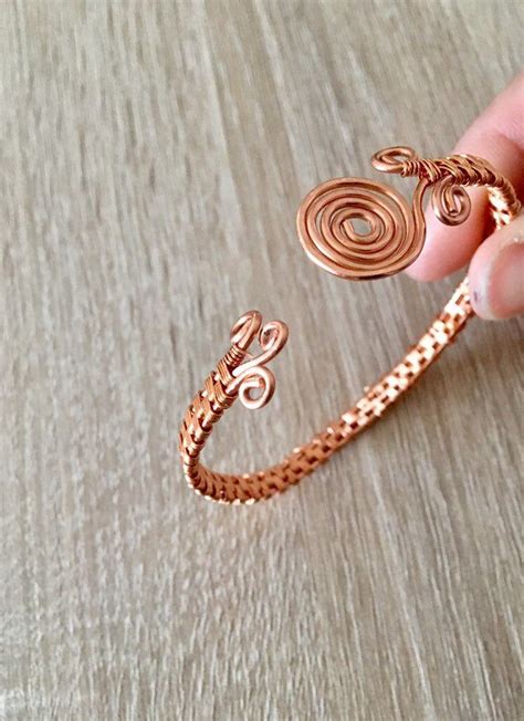 Copper Wire Bracelet Copper Wire Wrapped Bracelet Womens Etsy Handmade Wire Jewelry Wire