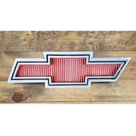 Vintage Red Chevy Bowtie Emblem Steel Sign Corvette Store Online