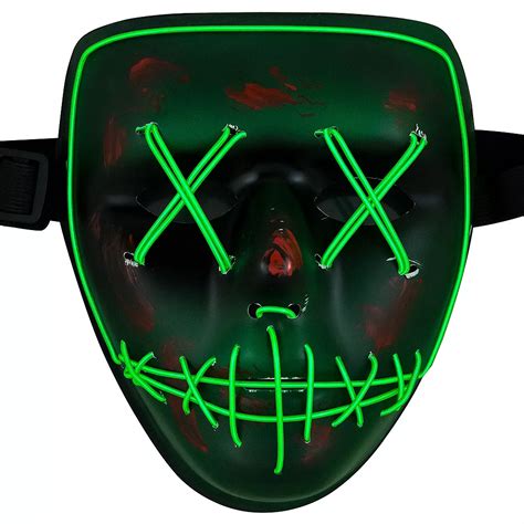 Light Up Green Stitch Face Mask Party City