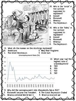 This time period was the true. Great Depression Test- identify, multiple choice, DBQ, Essay | TpT